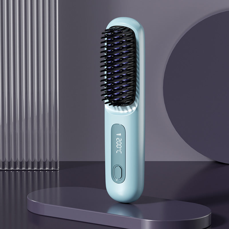 Cordless Hair Straightening Comb – Ceramic Rechargeable Styling Brush