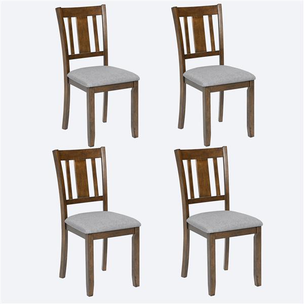Solid Wood Upholstered Dining Chairs – Set of 4 Modern Linen Kitchen Chairs