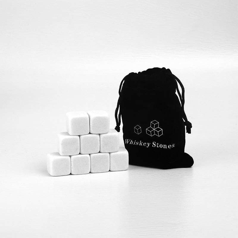 Whiskey Stones Set – Reusable Natural Stone Drink Chillers (9 Pieces)