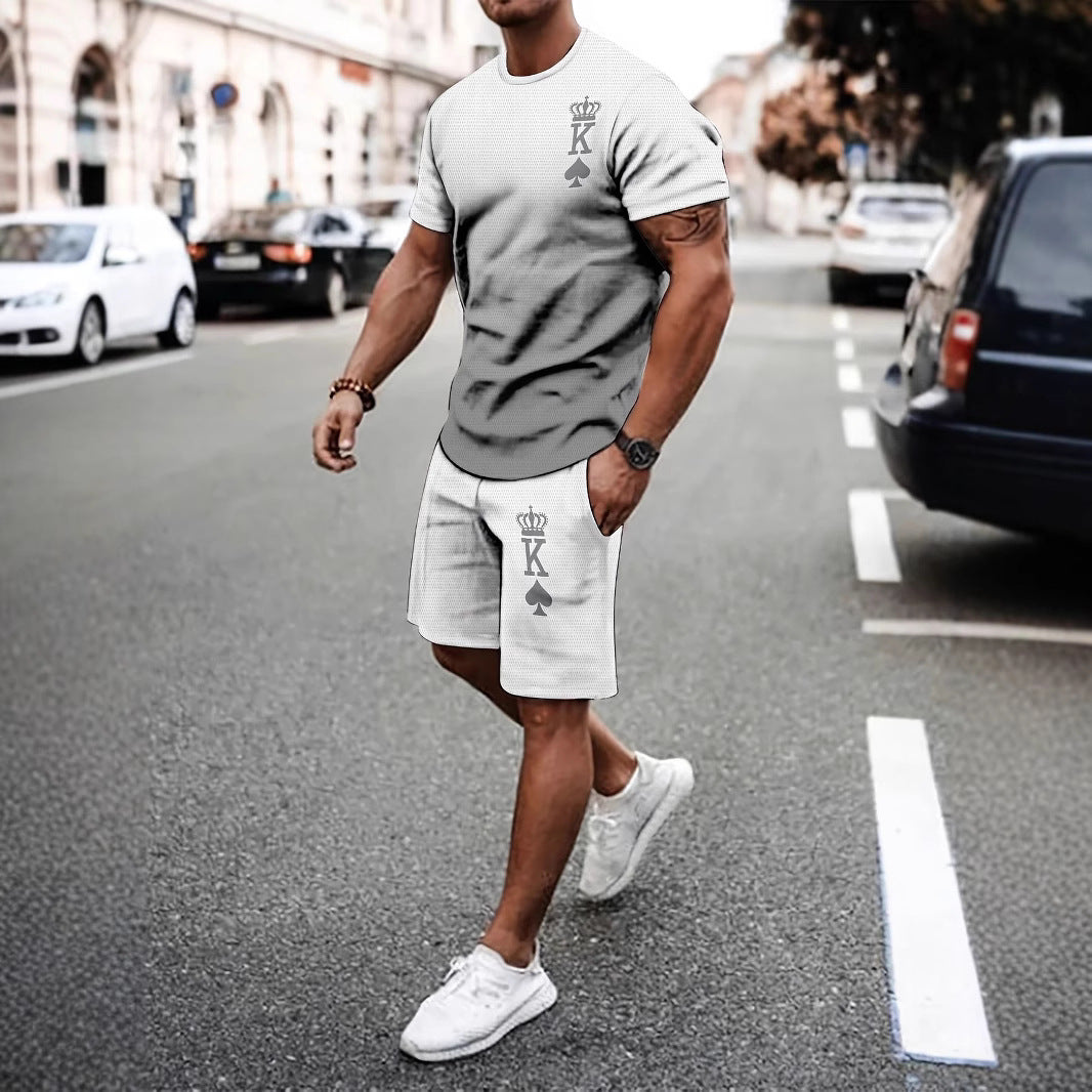 Men’s 3D Printed Summer 2-Piece Set – Short Sleeve T-Shirt & Casual Shorts Outfit