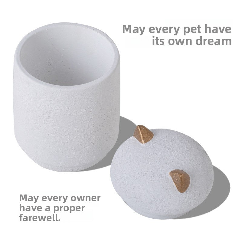 Pet Memorial Urn – Handcrafted Cement Keepsake for Ash Storage