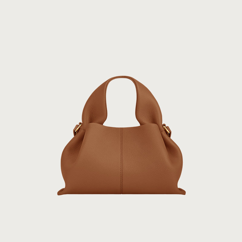 Genuine Leather Dumpling Cloud Bag – Versatile Crossbody & Shoulder Handbag