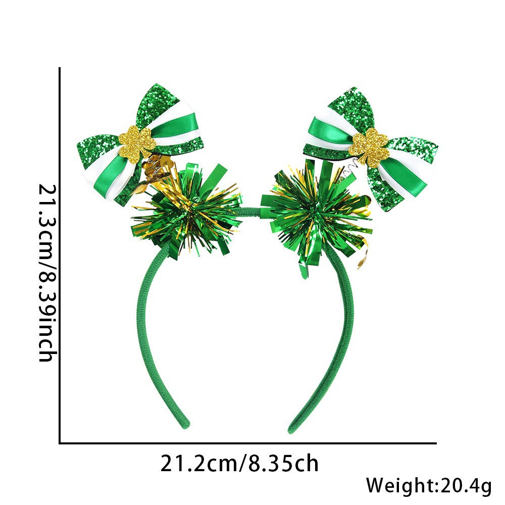 St. Patrick's Day Hairband - Festive Clover & Rainbow Party Headband