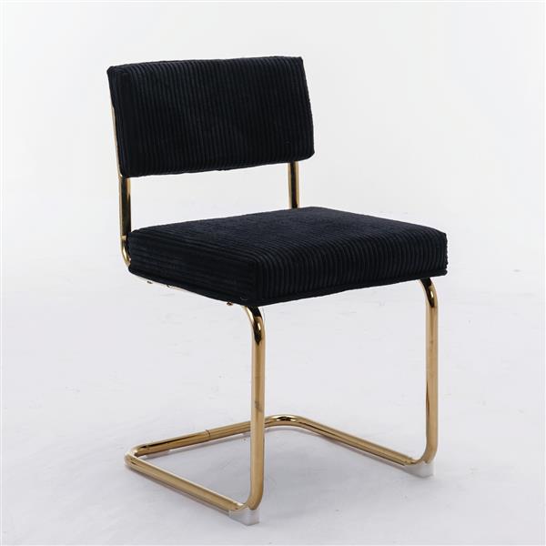 Modern Corduroy Dining Chair – Upholstered Accent Chair with Solid Wood Legs