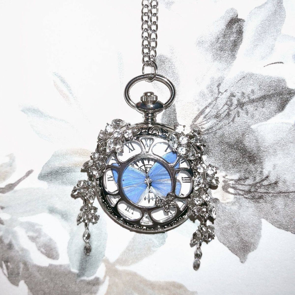 Vintage Moving Butterfly Pocket Watch