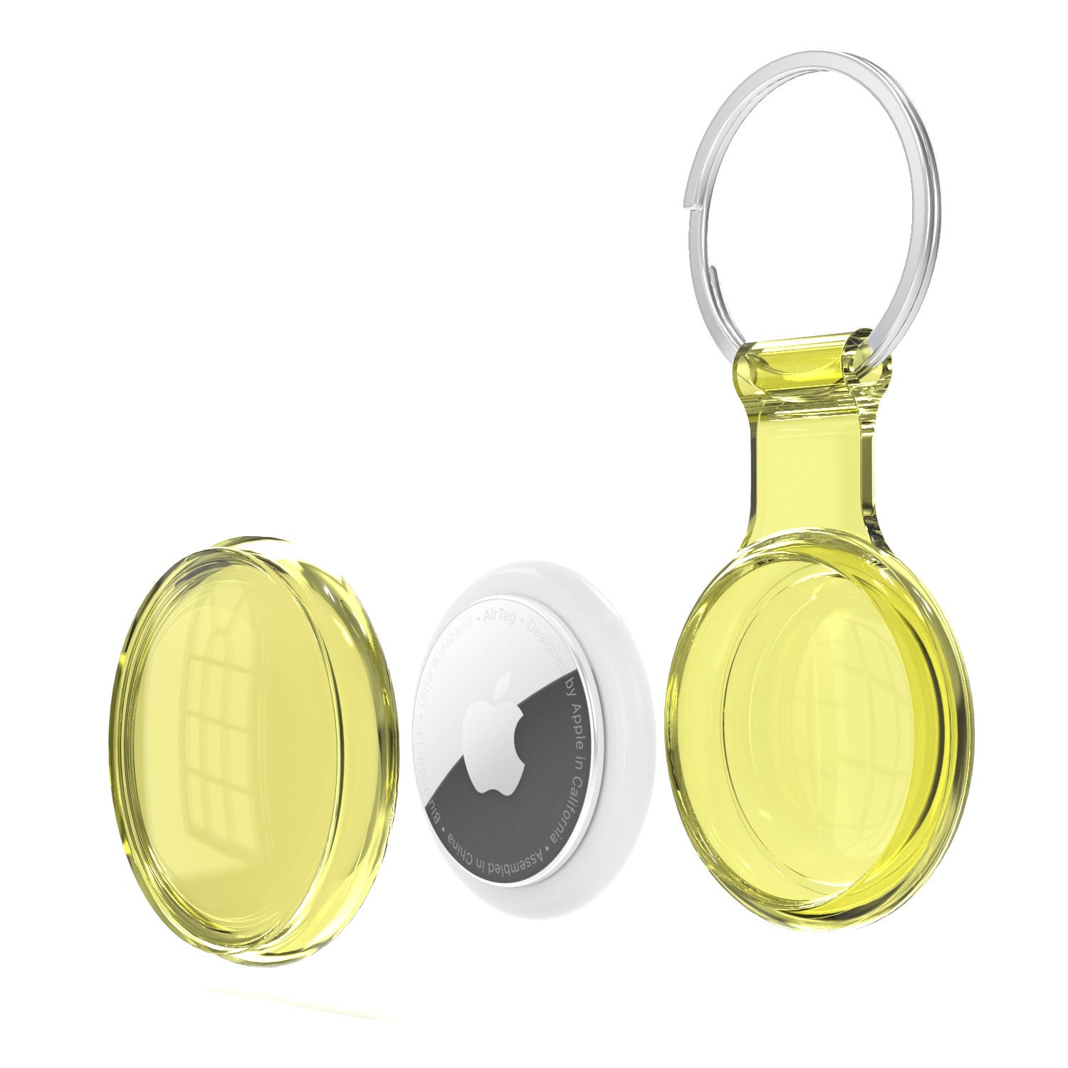 Silicone AirTag Protective Case – Waterproof Keychain Holder with Spring Buckle