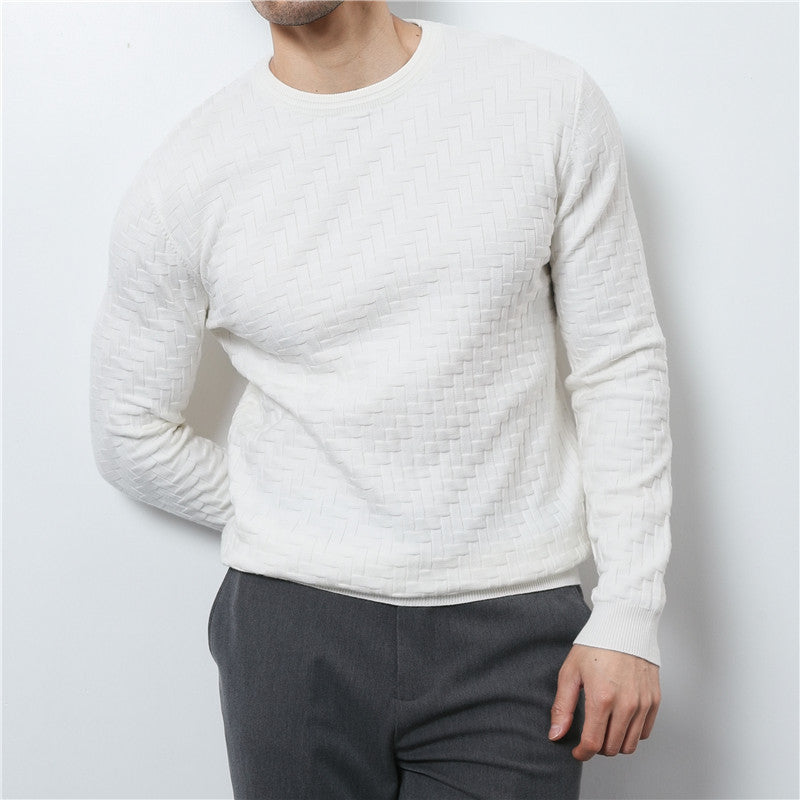 Jacquard Slim-Fit Sweater – Stylish Crewneck Pullover