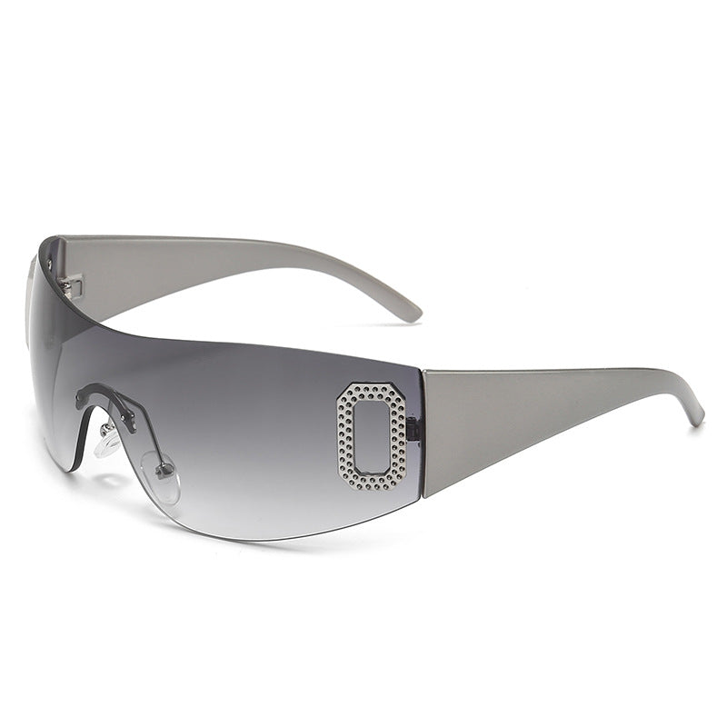 Rimless UV400 Sunglasses – Y2K One-Piece Lens Fashion Eyewear