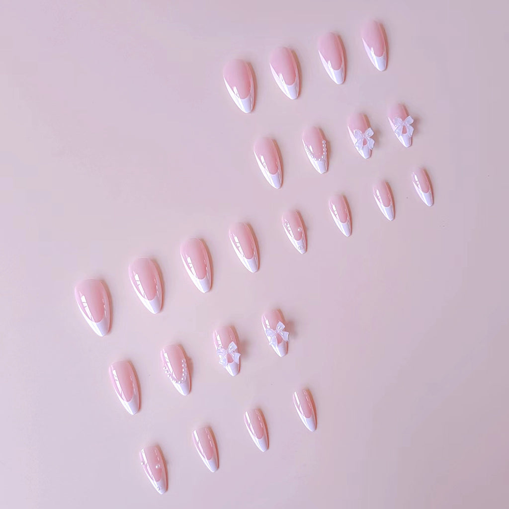 Acrylic Rhinestone Fake Nails with Adhesive