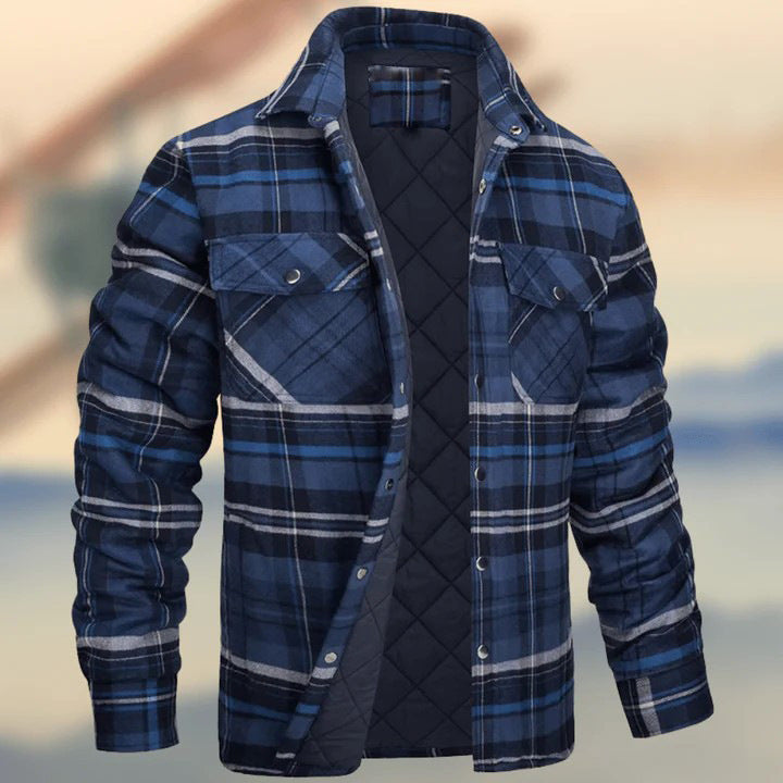 Fleece-Lined Plaid Jacket – Windproof, Moisture-Wicking Outerwear