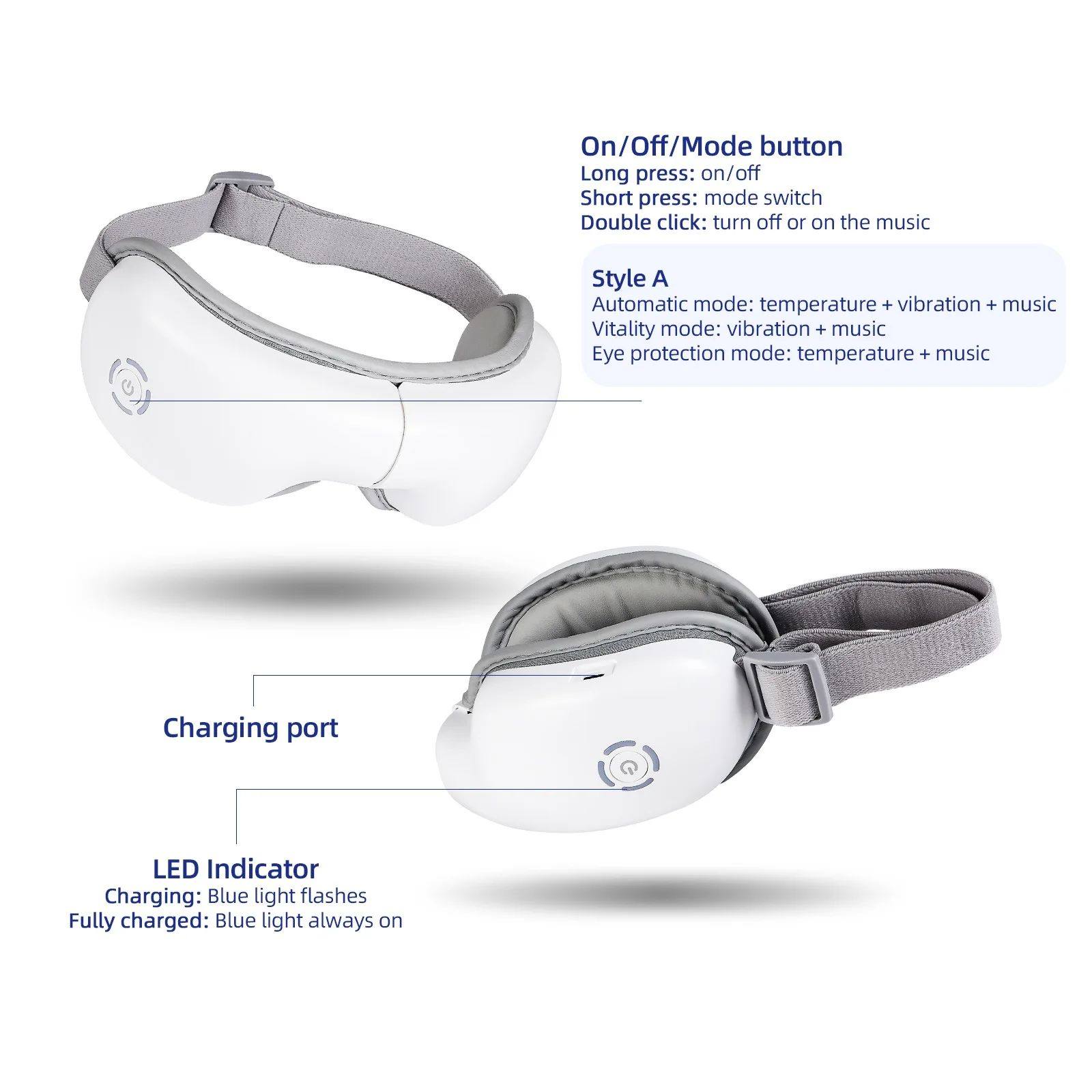 Smart Heated Eye Massager – 3D Airbag Compression with Music & Vibration