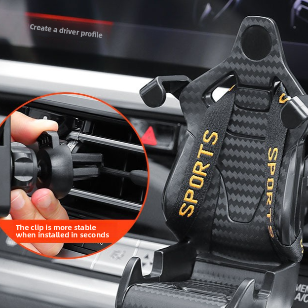 360° Racing Seat Car Phone Holder – Universal Dashboard Mount