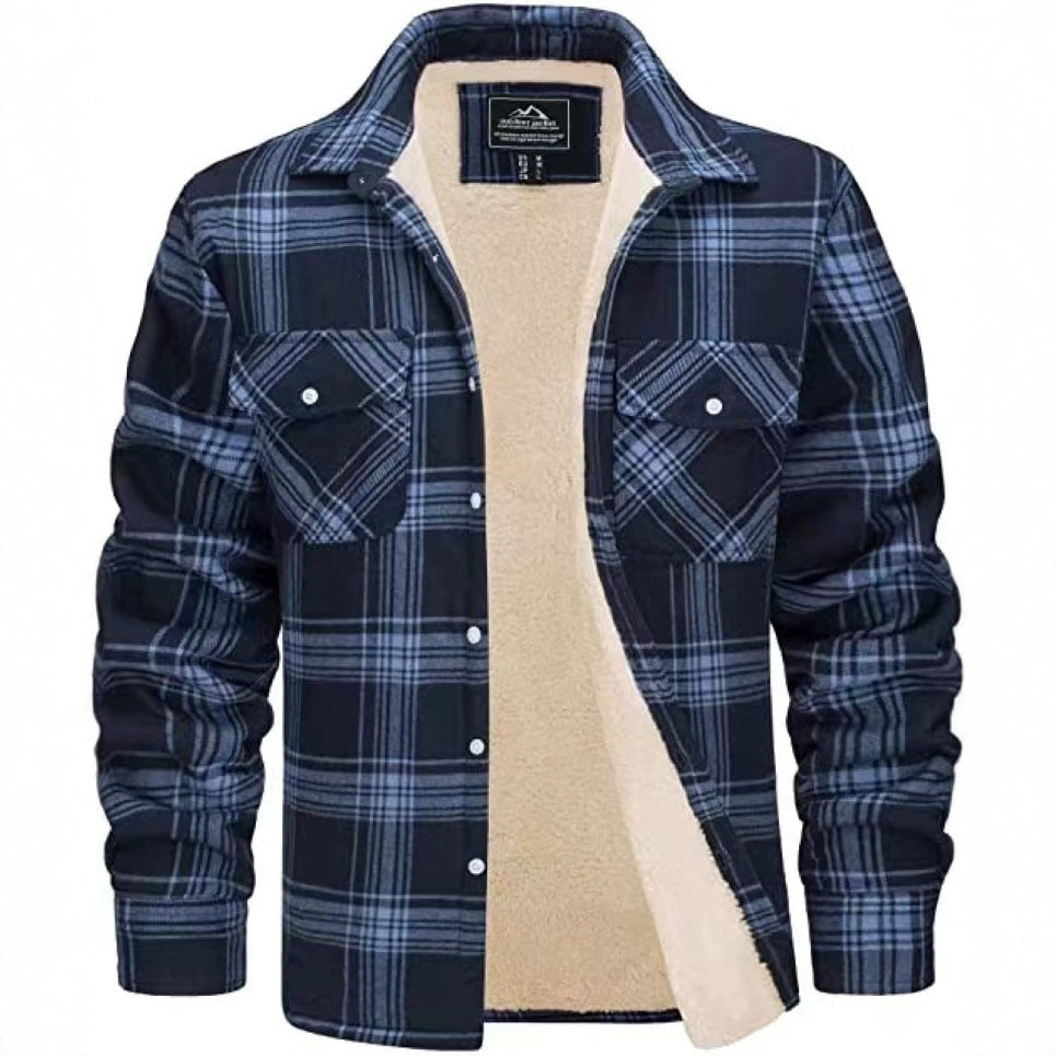 Fleece-Lined Plaid Jacket – Windproof, Moisture-Wicking Outerwear
