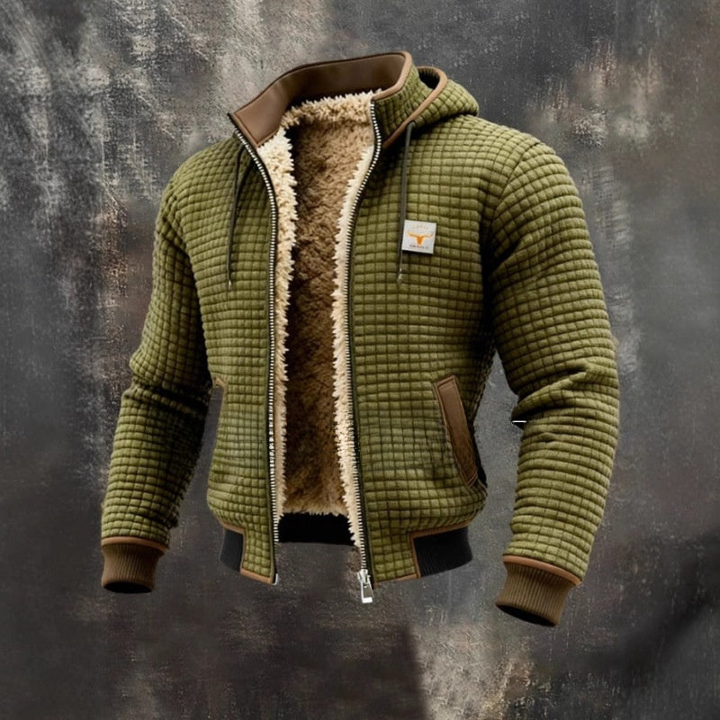 Fleece-Lined Hooded Jacket – Warm, Windproof, and Durable Outerwear