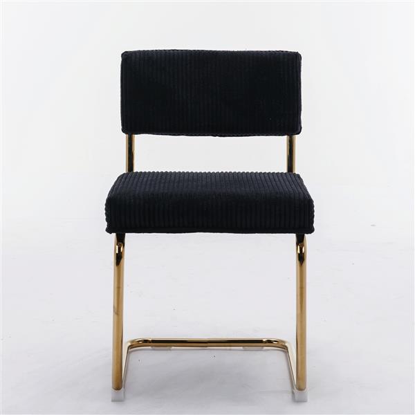 Modern Corduroy Dining Chair – Upholstered Accent Chair with Solid Wood Legs