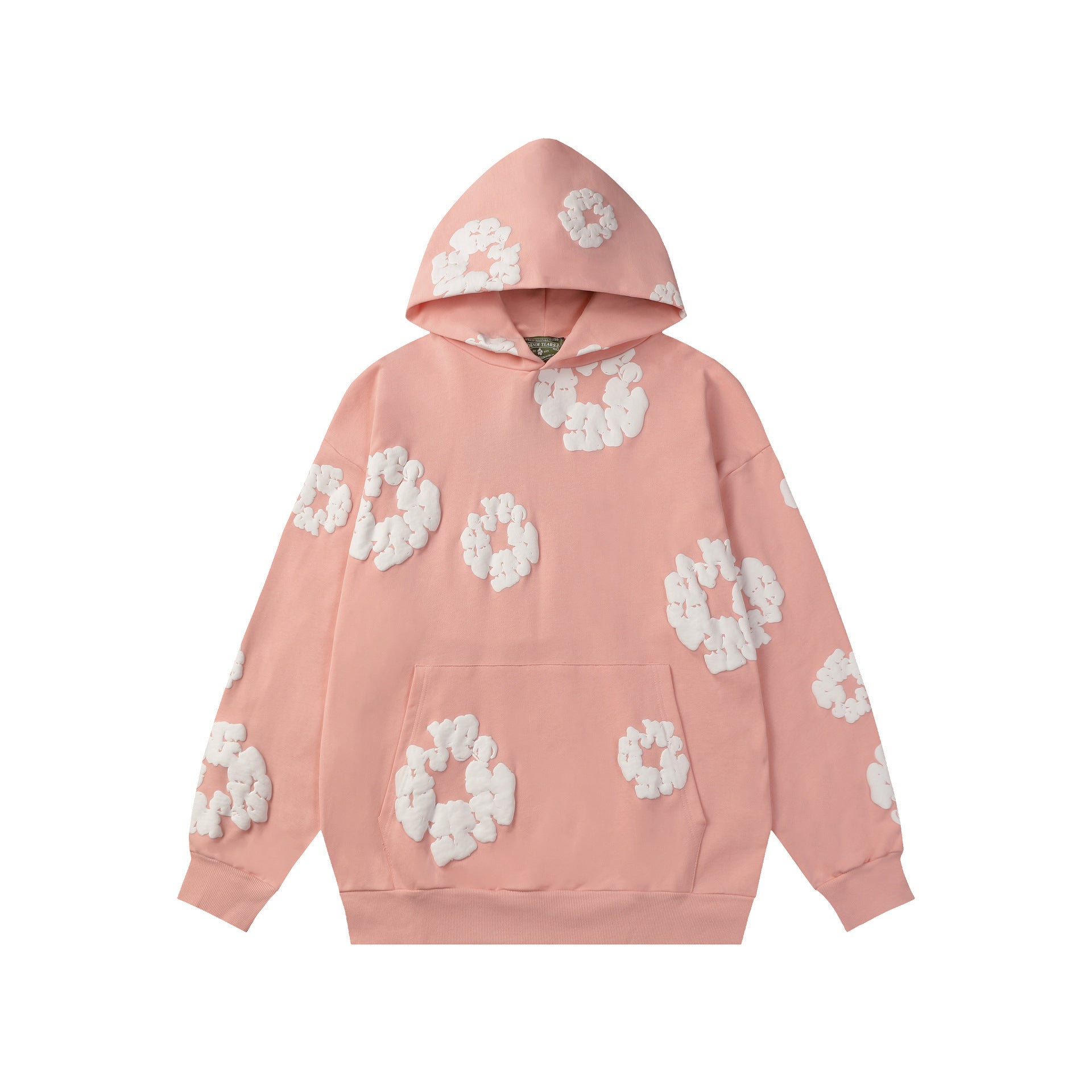 Hooded Sweatshirt – Fleece-Lined Pullover with Foam Print Design