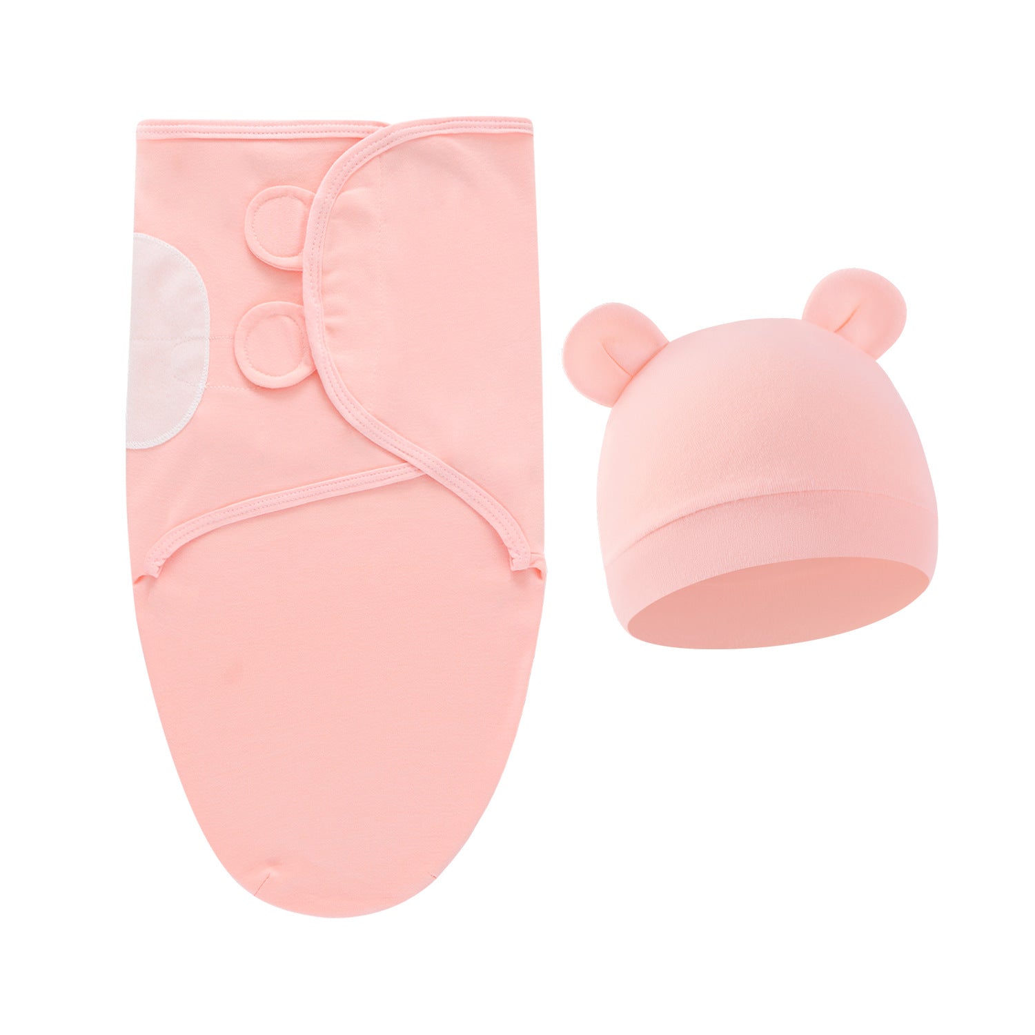 Pure Cotton Baby Swaddle Cocoon – Anti-Startle Newborn Sleep Wrap with Matching Hat