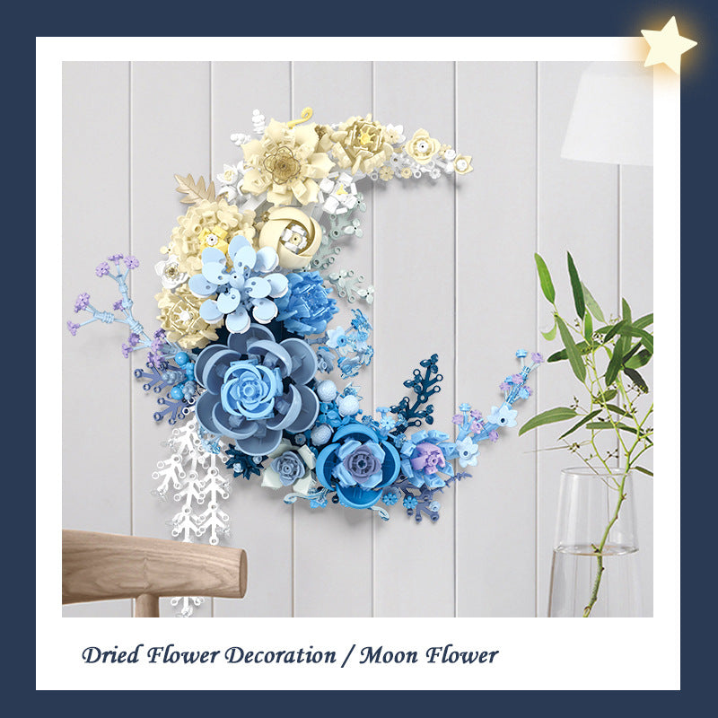 Moon Flower Building Block Set – DIY Decorative Wall Hanging Construction Toy