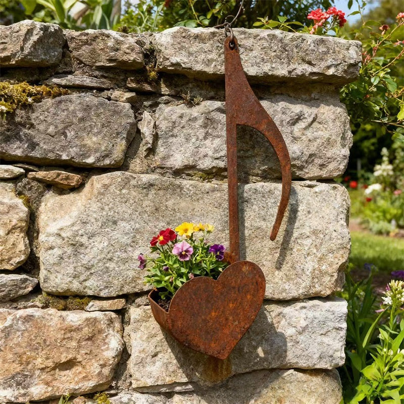 Heart-Shaped Wall Planter – Vintage Iron Hanging Flower Pot