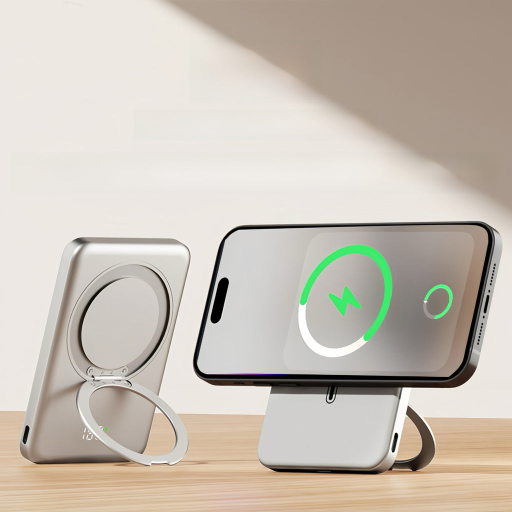 Magnetic Wireless Power Bank – 10,000mAh Fast Charging Portable Charger with Stand