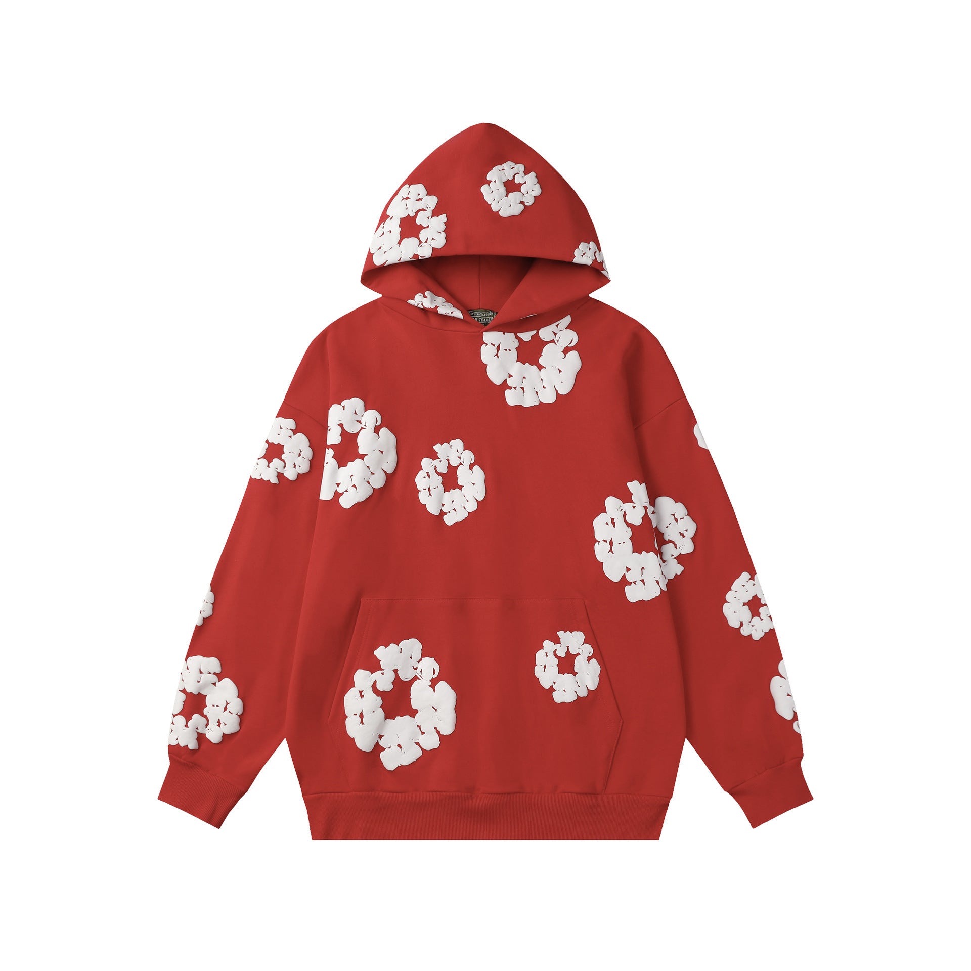 Hooded Sweatshirt – Fleece-Lined Pullover with Foam Print Design