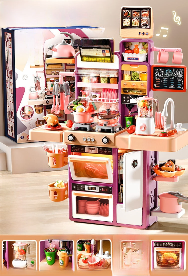 Deluxe Kids Kitchen Play Set – 37.8in Interactive Cooking Toy