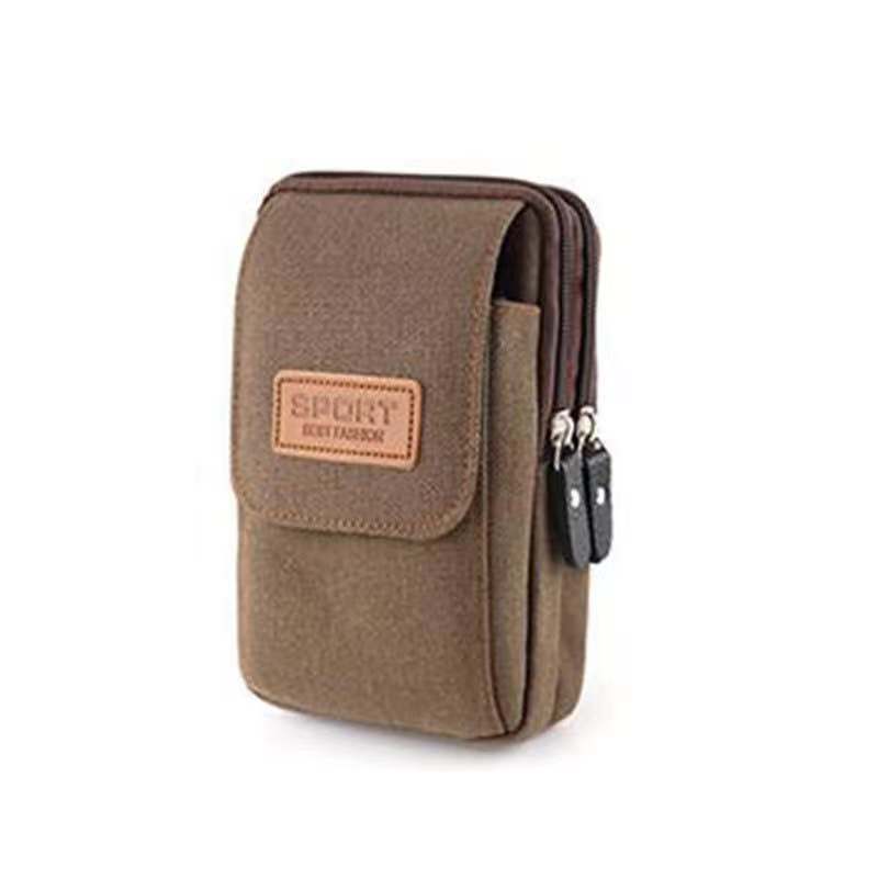 Multifunctional Canvas Waist Bag with Carabiner Clip