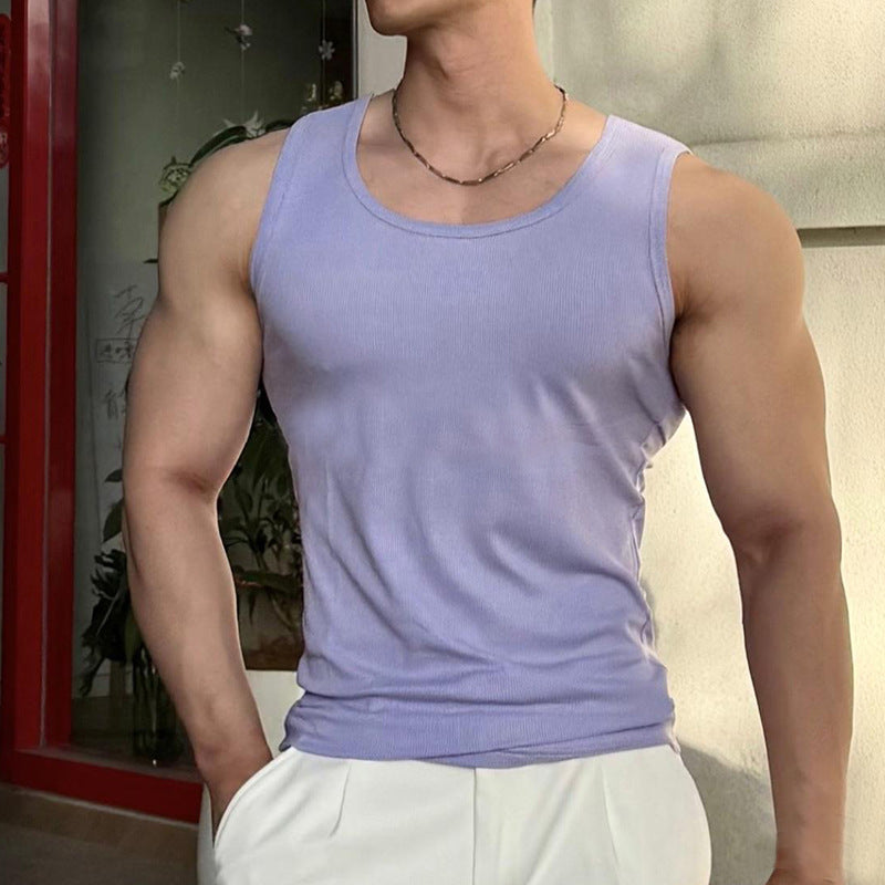 Athletic Cotton Vest – Stretch, Sweat-Absorbent Sportswear