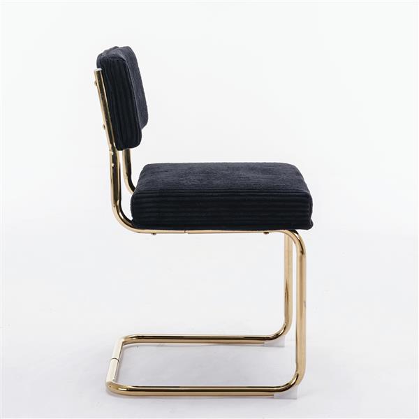 Modern Corduroy Dining Chair – Upholstered Accent Chair with Solid Wood Legs