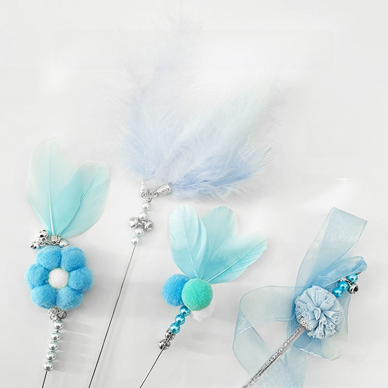 Interactive Cat Tease Stick Toy – Feather & Sound Paper Wand