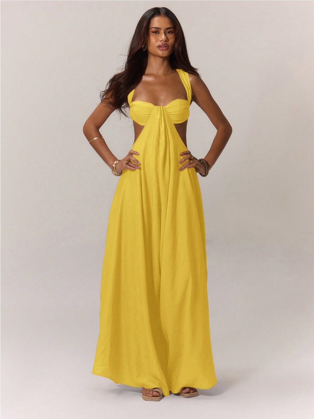 High-Waist Lace-Up Jumpsuit – Ice Silk Sleeveless Wide-Leg Romper