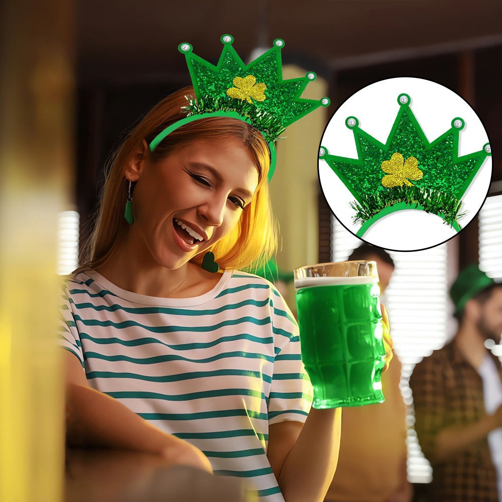 St. Patrick's Day Hairband - Festive Clover & Rainbow Party Headband