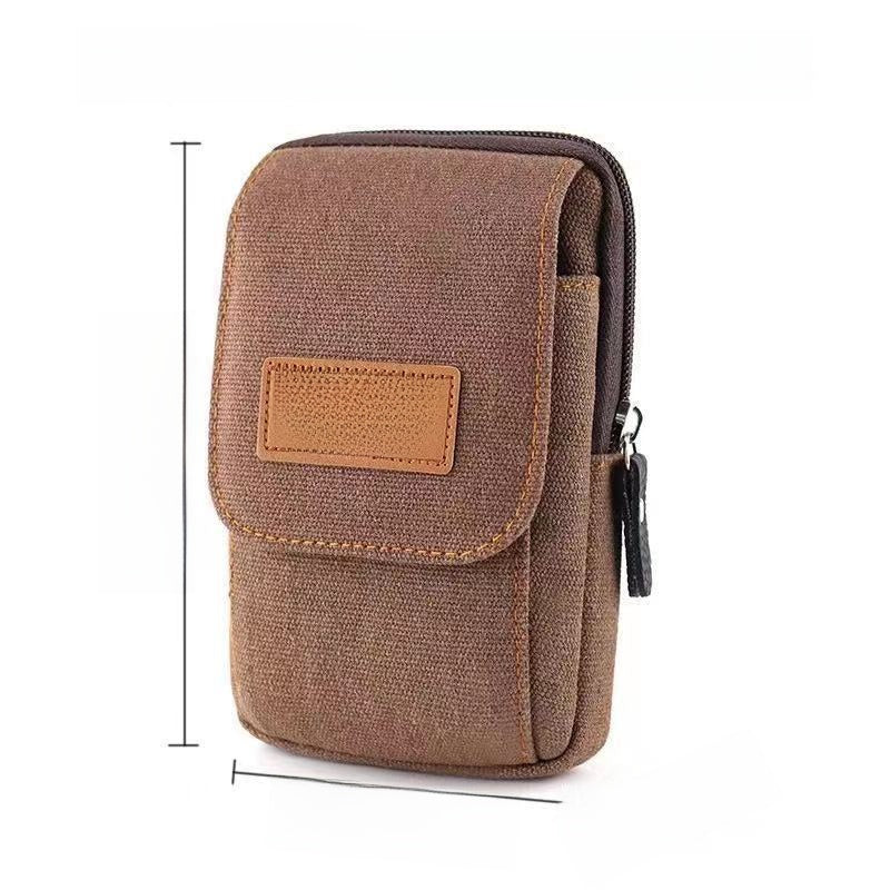 Multifunctional Canvas Waist Bag with Carabiner Clip