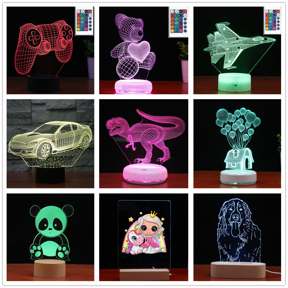 3D LED Night Light – Touch Control Multi-Color Acrylic Twist Knot Lamp (USB Powered)
