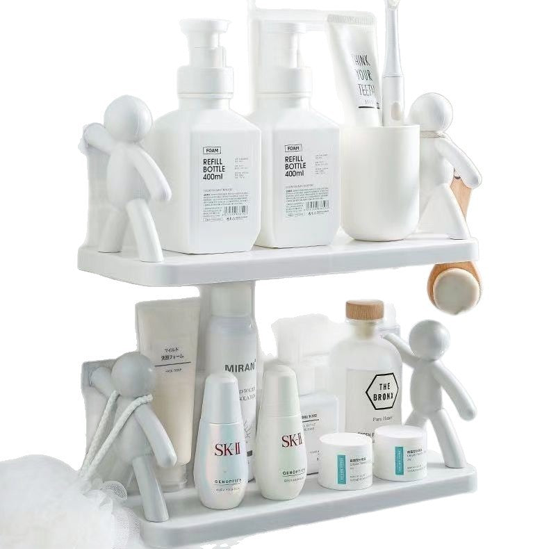 Adhesive Wall Storage Rack – Creative No-Drill Organizer Shelf