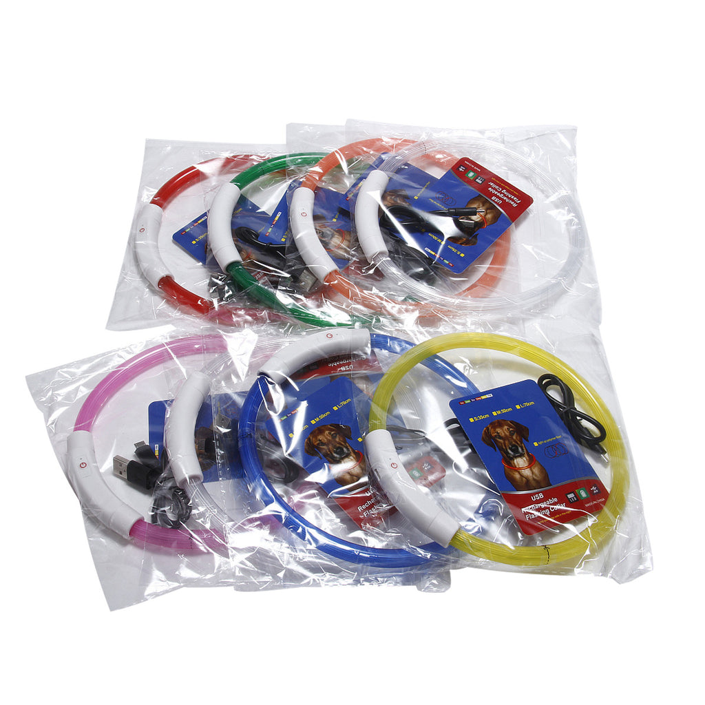 Rechargeable LED Pet Collar – Safe Nighttime Walking