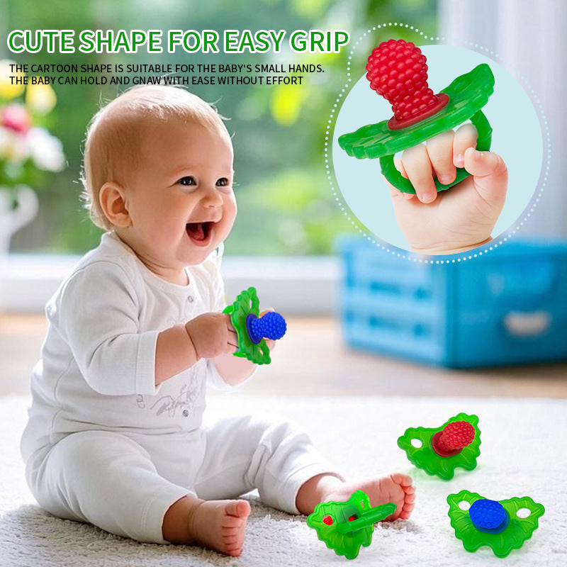 Silicone Raspberry Baby Teether – Freezable Food-Grade Teething Toy (3+ Months)
