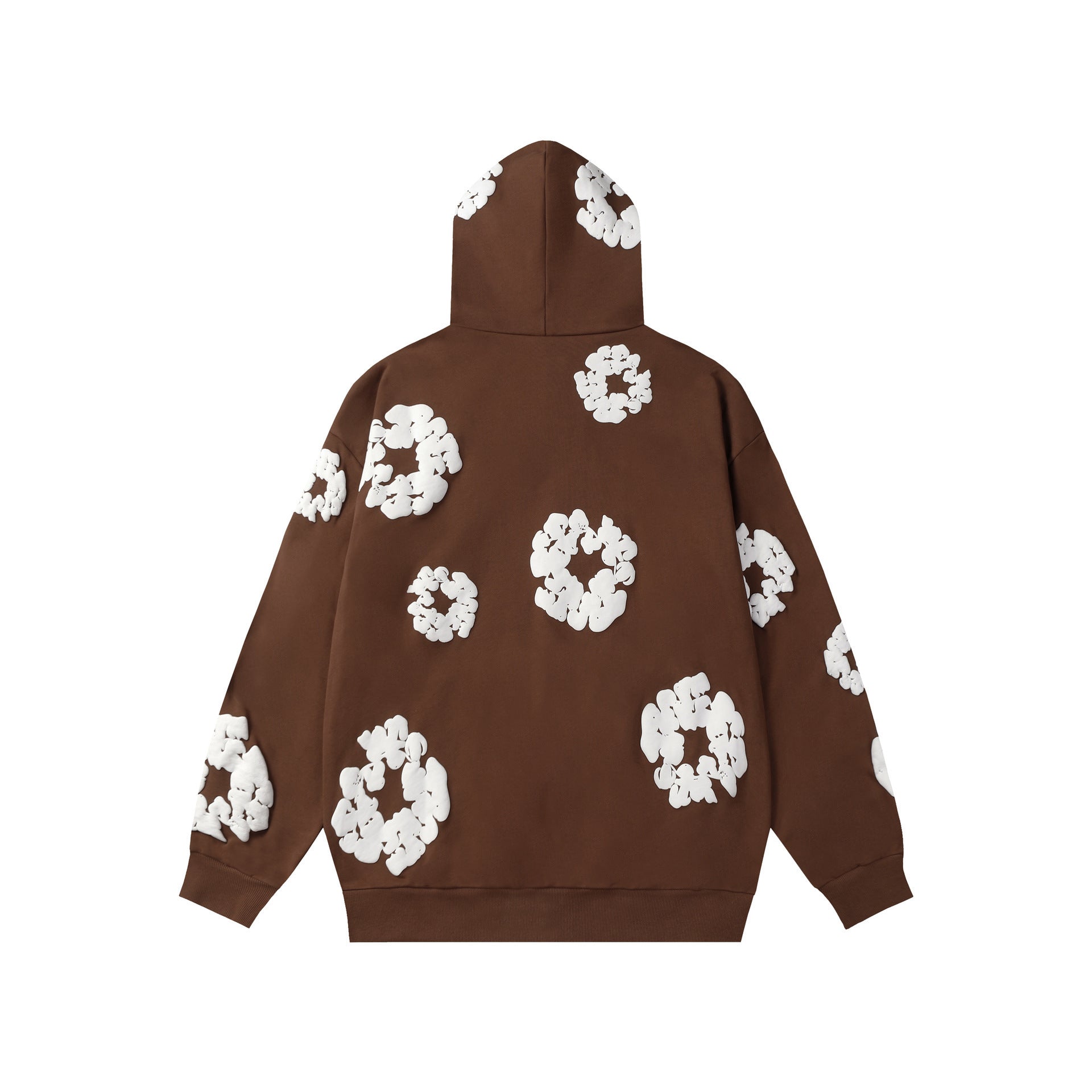 Hooded Sweatshirt – Fleece-Lined Pullover with Foam Print Design