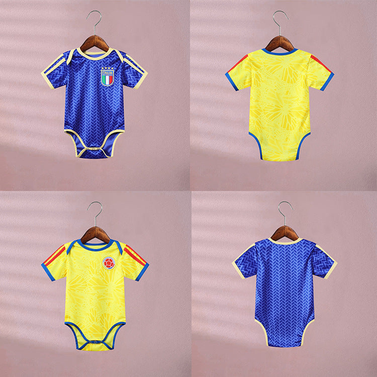 Bamboo Fiber Baby Football Jumpsuit – Soft Breathable Sports-Themed Romper (5–18 Months)