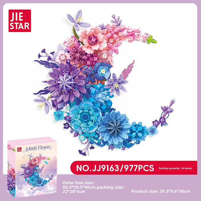 Moon Flower Building Block Set – DIY Decorative Wall Hanging Construction Toy