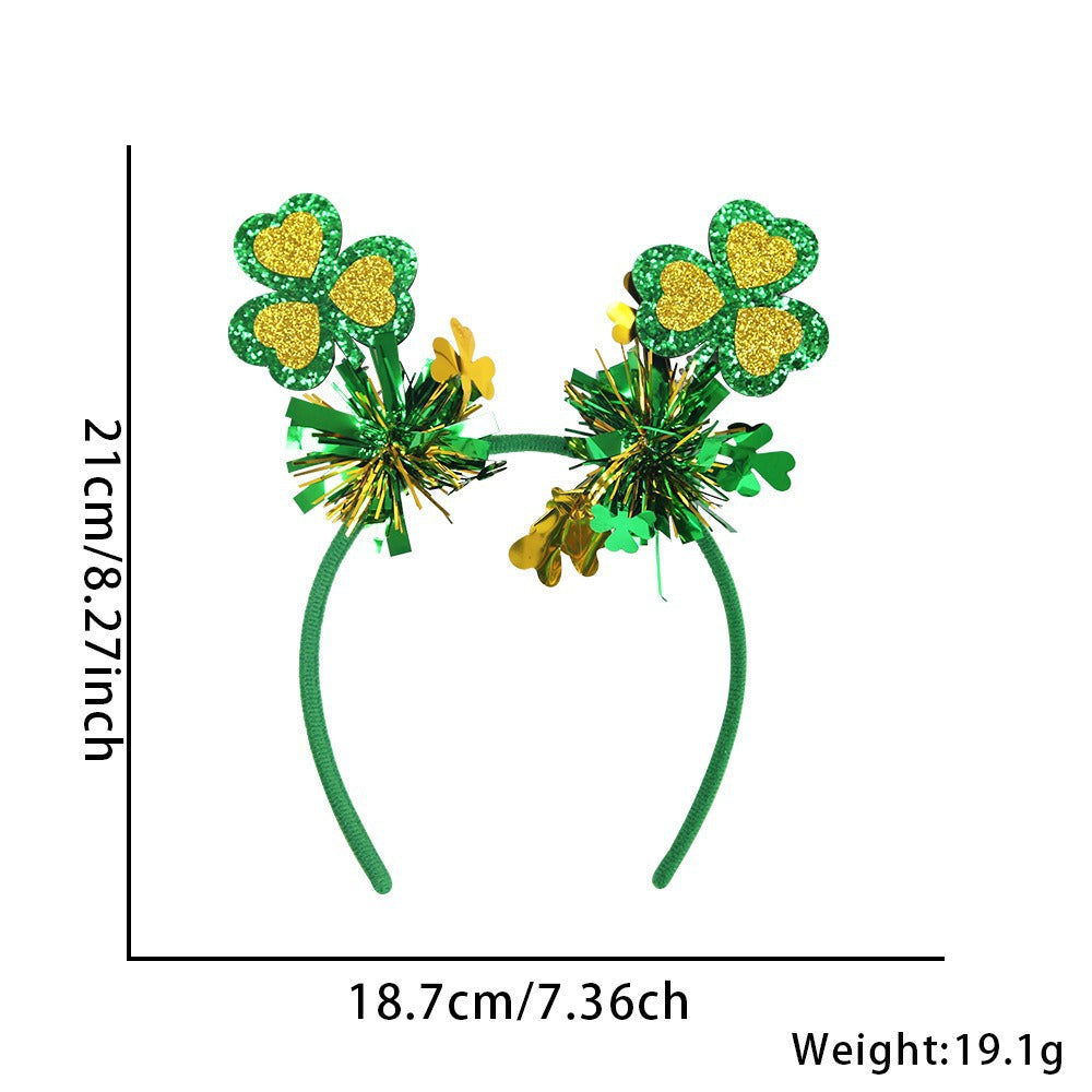 St. Patrick's Day Hairband - Festive Clover & Rainbow Party Headband