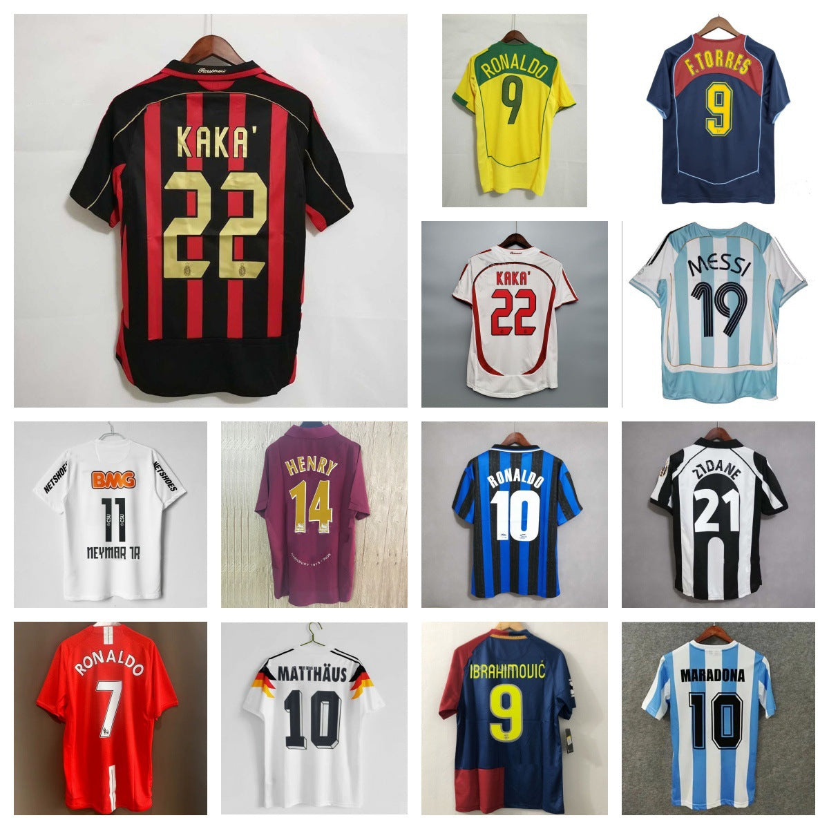 Retro Football Jersey Collection – Classic Team & Player Edition Unisex Soccer Shirts