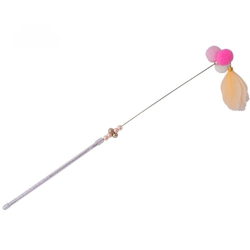 Interactive Cat Tease Stick Toy – Feather & Sound Paper Wand