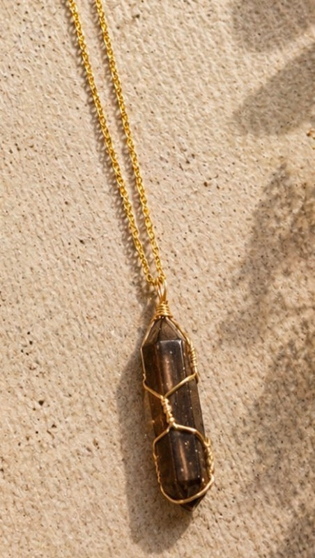 Tiger’s Eye Wire-Wrapped Necklace – Natural Protection & Confidence Crystal