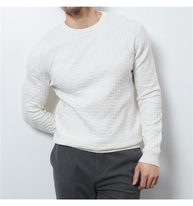 Jacquard Slim-Fit Sweater – Stylish Crewneck Pullover