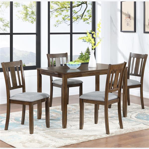 Solid Wood Upholstered Dining Chairs – Set of 4 Modern Linen Kitchen Chairs