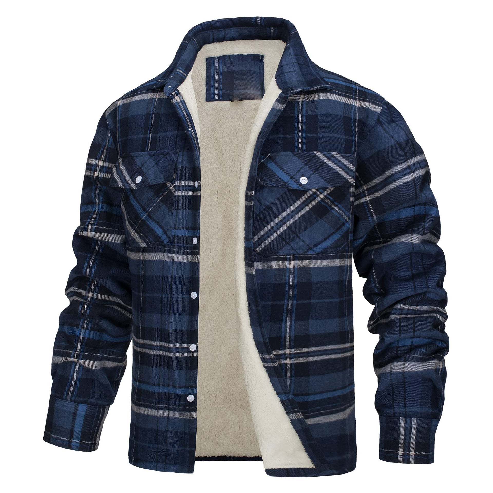 Fleece-Lined Plaid Jacket – Windproof, Moisture-Wicking Outerwear