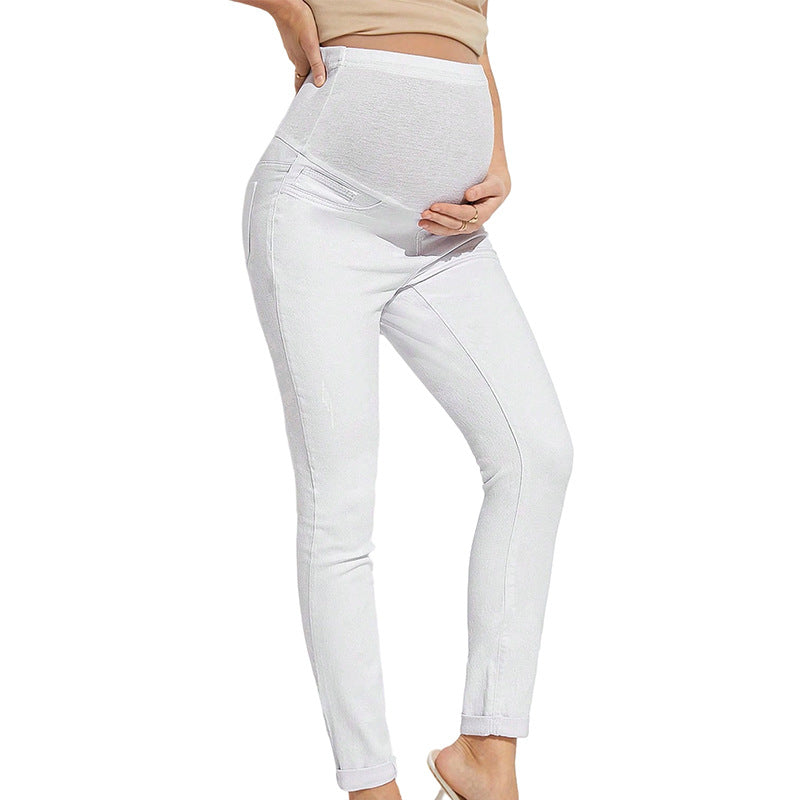 High-Waist Maternity Stretch Denim Jeans