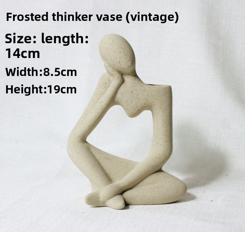 Nordic Ceramic Vase – Matte Minimalist Porcelain Decorative Flower Pot