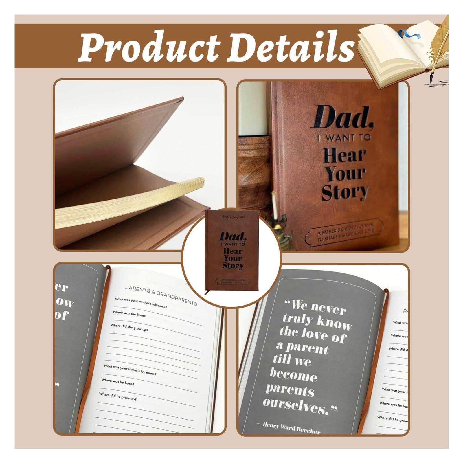 “Dad, I Want to Hear Your Story” Journal – Memory Keepsake Notebook